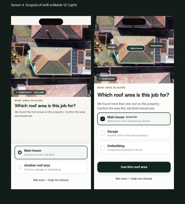 Screen 4 Scope — surgical v4 vs mobile V2