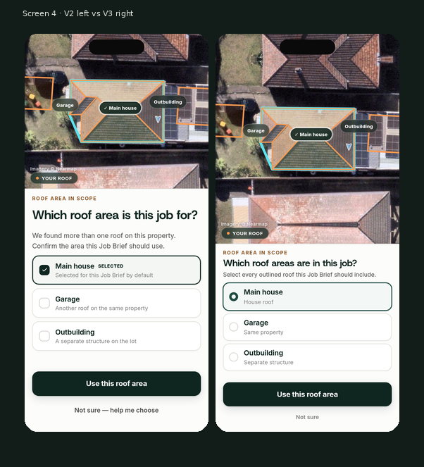 Screen 4 Scope — mobile V2 vs mobile V3